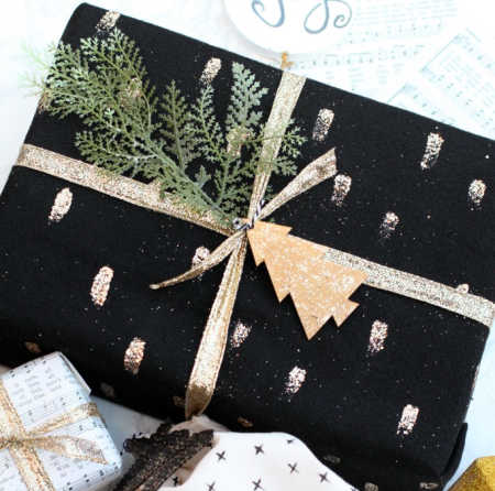 black and gold gift wrap